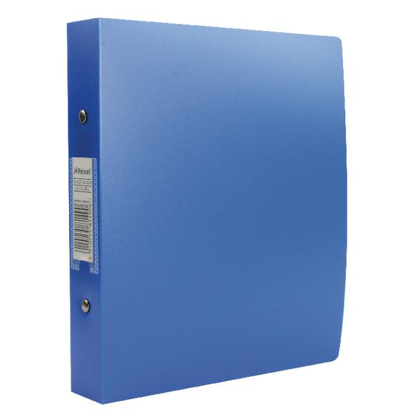Pack of 10 A5 Rexel Budget Polypropylene Blue 2 Ring Binders