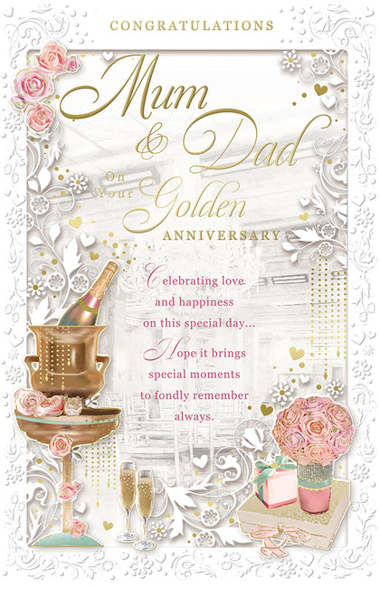 Mum & Dad Golden Anniversary Congratulations Opacity Card