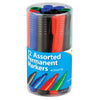 Pot of 12 Chisel Tip Permanent Assorted Colour Marker Pens