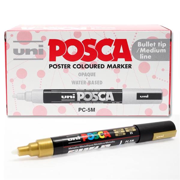 Gold Uni Posca Pc-5M Medium Bullet Tip Permanent Marker