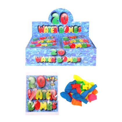 Pack of 20 Water Bombs Assorted Neon Colours
