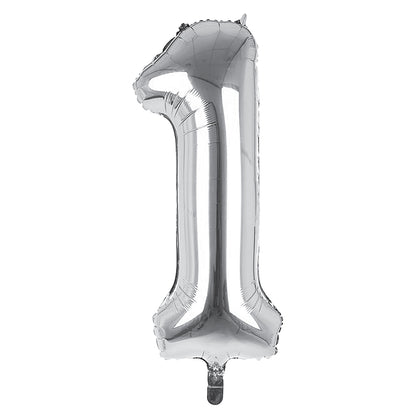 Giant Foil Silver 1 Number Balloon