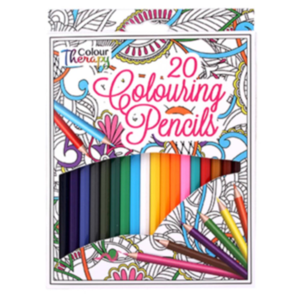 Pack of 20 Full Size Colour Pencils Colour therapy Relax with Colour