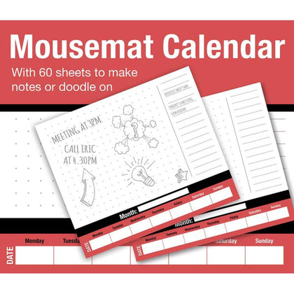 60 Sheets Mousemat Weekly Planner Pad Calendar