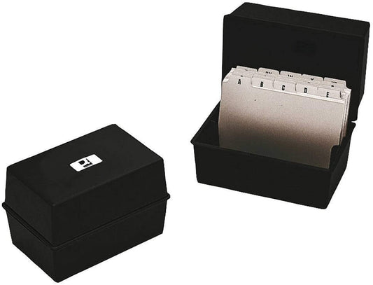 Black Q-Connect Card Index Box 6x4" (152 x 102mm)