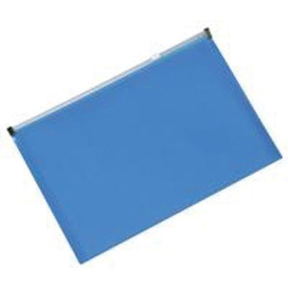 Pack of 10 Document Zip Wallets A4 - Blue
