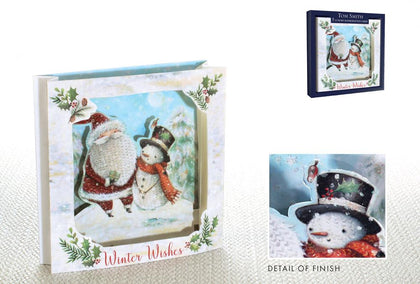 Pack of 5 Handcrafted Cute Santa and Snowmen Design Christmas Greeting Cards
