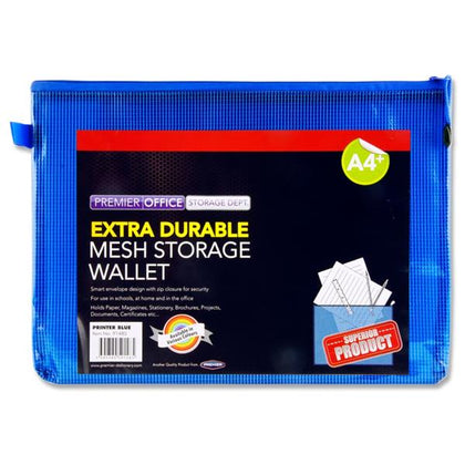 A4+ Extra Durable Printer Blue Mesh Wallet by Premto