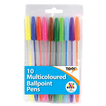 Pack of 10 Multicoloured Ball Pens