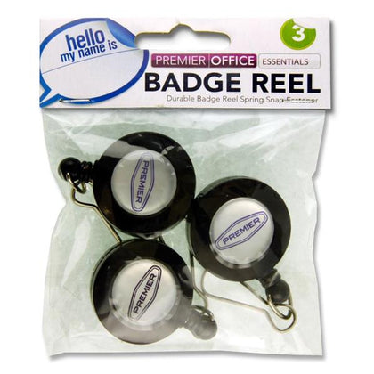Pack of 3 Name Badge Reels by Premier Office