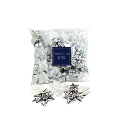 Pack of 30 Assorted Luxury Christmas Silver Bows