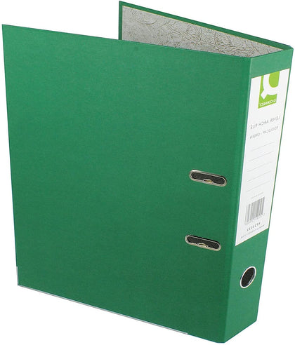 Pack of 10 Paperbacked Foolscap Green Lever Arch Files