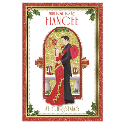 With Love To My Fiancée Beautiful Couple Christmas Card