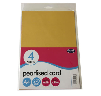 4 A4 Pearlised Assorted Card Pack 270gsm