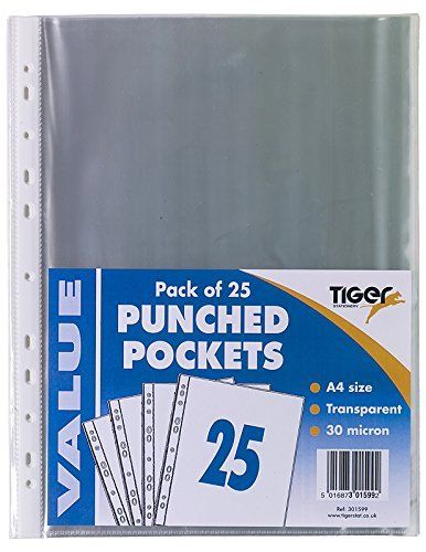 Pack of 25 A4 Value Punched Pockets