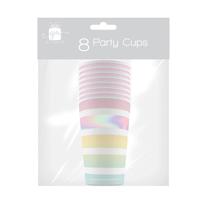 Pack of 8 Pastel Rose Sunset Retro 9oz Party Cups