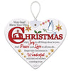 May God Bless You This Christmas Heart Shaped Hanging Plaque