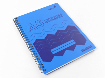 A5 160 Pages Twin Wire Notebook with Durable Wipe Clean Cover