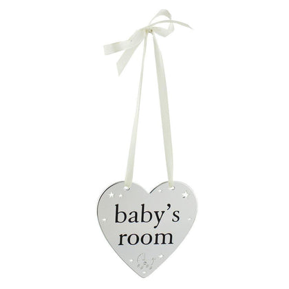 Bambino by Juliana Silver Plated Hanging Heart Plaque Baby's Room