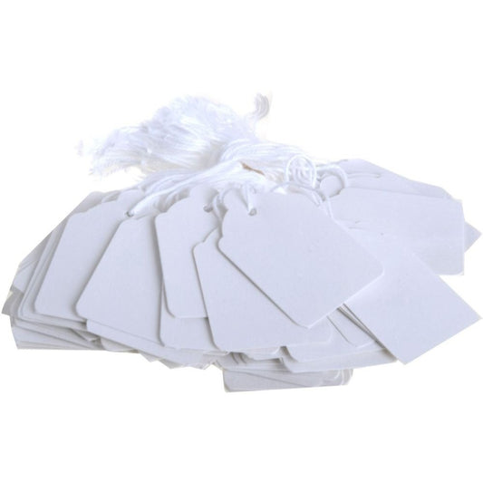 Box of 1000 16x24mm White Strung Ticket Tag Labels