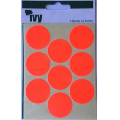 Pack of 36 Red Fluorescent 29mm Round Sticky Dots