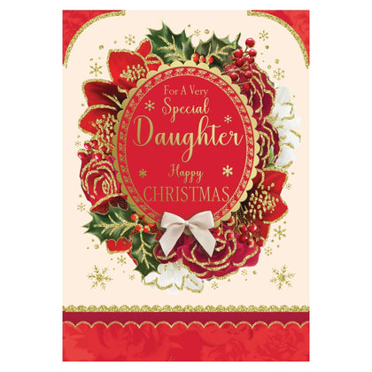 For a Very Special Daughter Flower Frame Design Christmas Card