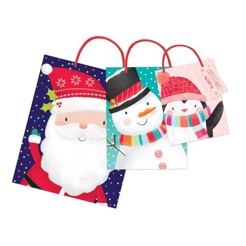 Pack of 3 Assorted Size Kids Christmas Gift Bags