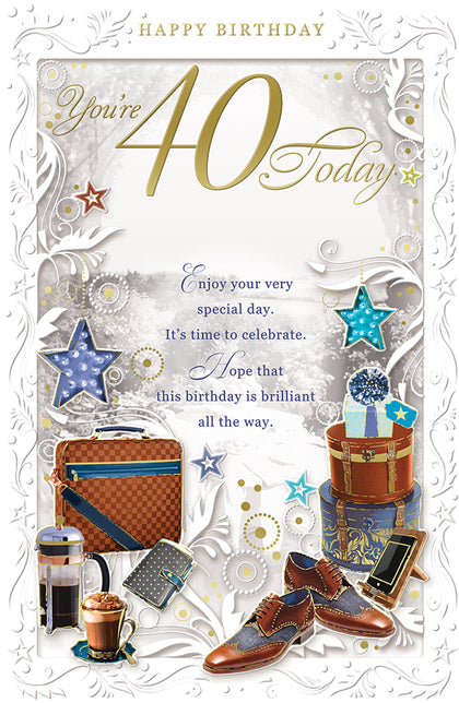 40 Today Open Male Birthday Opacity Card