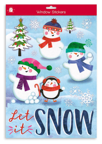 Christmas Snowman Design Window Stickers