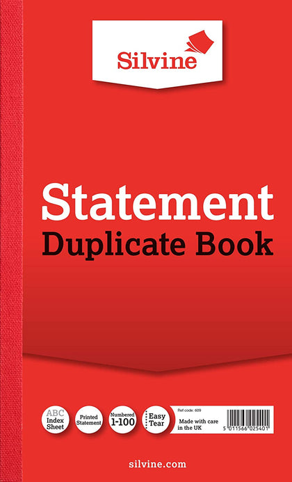Duplicate Statement Book 8.25