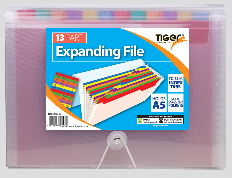 A5 13 Part Clear Expanding File– Choice Wholesale