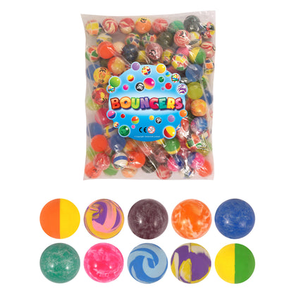 Pack of 100 Assorted Coloured Bouncy Balls 3.2cm