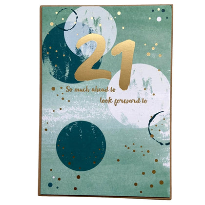 You're 21st Ahead To Look Forward Foil Finished Birthday Card