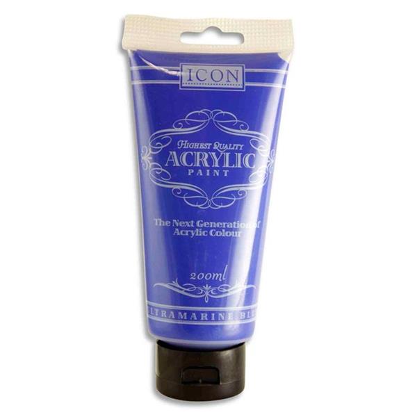 Icon Acrylic Paint 200ml Ultramarine Blue