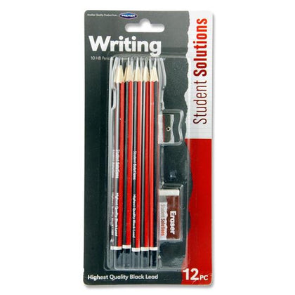 Pack of 12 Pieces Carded Writing Stationery Set by Student Solutions