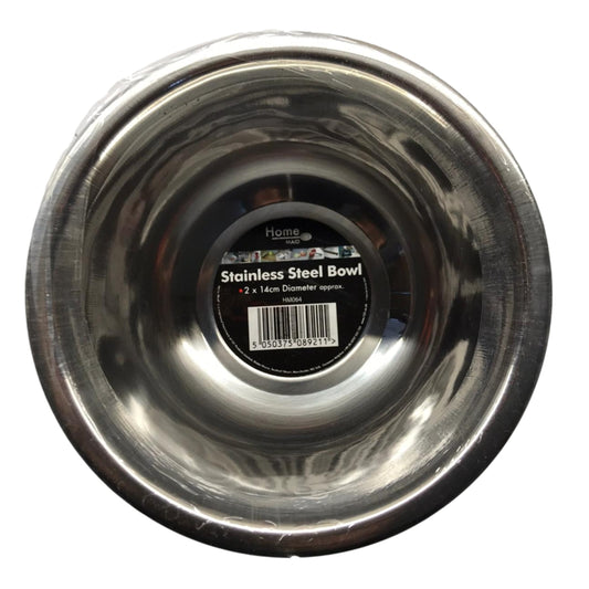 Pack of 2 Stainless Steel Bowls