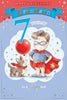 Boy Dressed As Superhero Grandson 7th Candy Club Birthday Card