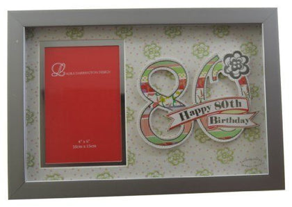 Laura Darrington Patchwork Collection Frame - 80th Birthday - In a Gift Box