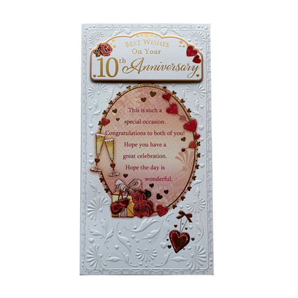 Best Wishes On Your 10th Anniversary Soft Whispers Card
