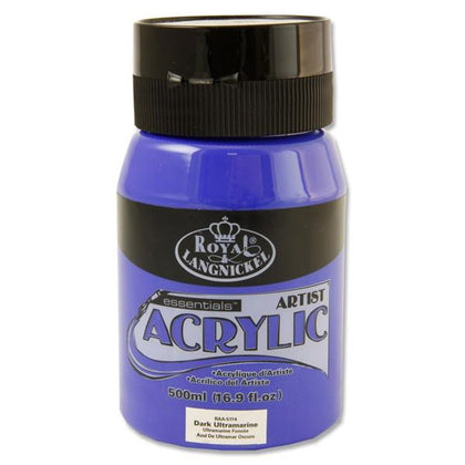 Dark Ultramarine Blue 500ml Essentials Acrylic Pot by Royal & Langnickel
