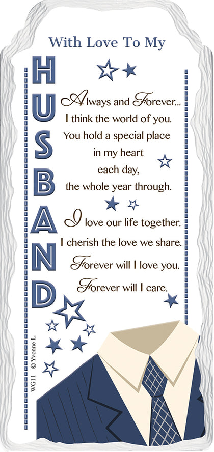 With Love To My Husband Sentimental Handcrafted Ceramic Plaque
