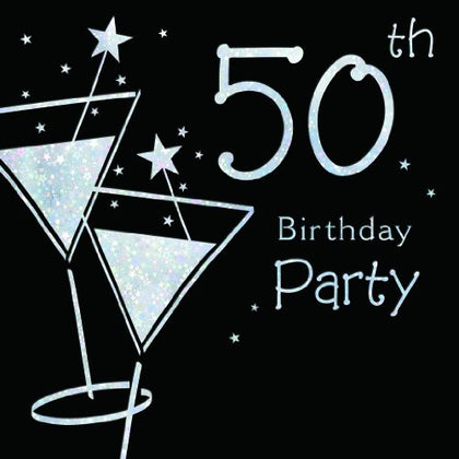 50th Birthday Party Invitations Pack of 6 Cards with Envelopes