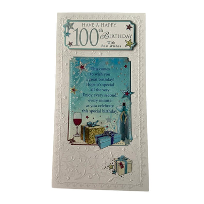 Have A Happy 100th Birthday Soft Whispers Card