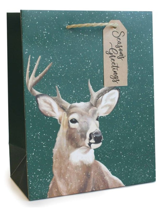 Christmas Traditional Deer Medium Gift Bag