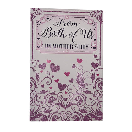 From Both of Us Glitter Hearts Design Mother's Day Card
