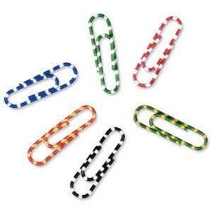 Box of 150 5 Star Office Paperclips Length 28mm Zebra Assorted Colours