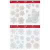 Snowflakes And Snowman Design 3D Laser Silver Christmas Window Stickers