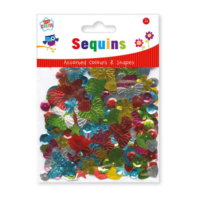 Pack of Mixed Assorted Colours and Shapes Sequins