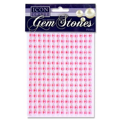 Pack of 210 Pearl Pink Self Adhesive 6mm Gem Stones by Icon Craft