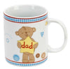 Button Corner Teddy Bear & Bunny Rabbit Gift Mug for Dad - "Dad"